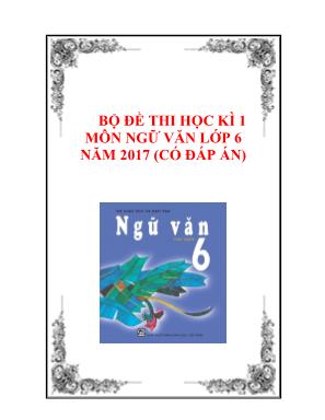 Bộ đề thi học kì 1 môn Ngữ văn Lớp 6 năm 2017 (Có đáp án)